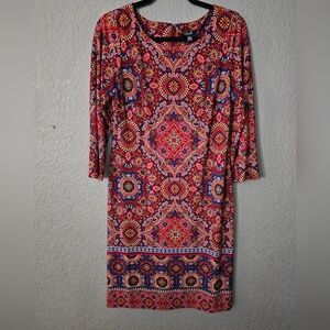 Chaps Dress Size 4 Womens Multiple Colors In A Pattern